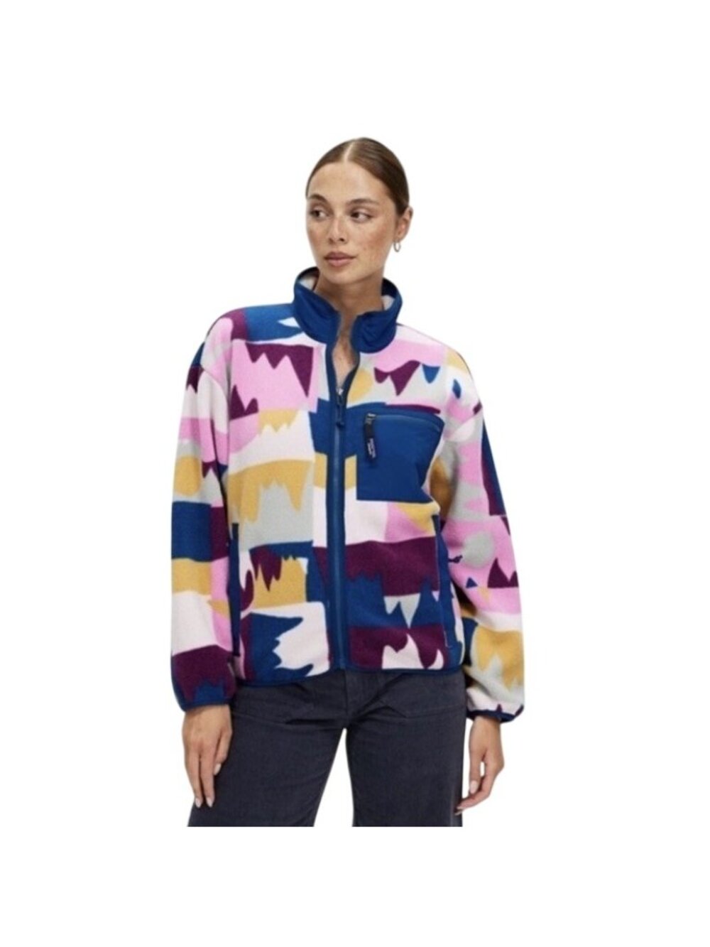 Patagonia Synchilla Full Zip Fleece Jacket Women’s Size M Frontera Marble Pink